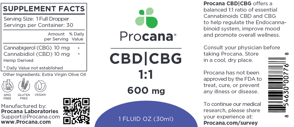 CBG Dropper Label_600 mg Procana CBD | CBG 600 mg